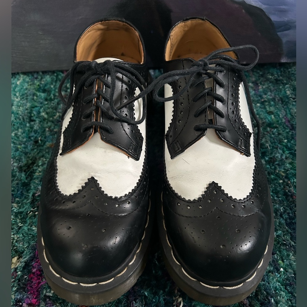 Dr Martens Black and White Bex Brogues UK6 8.5